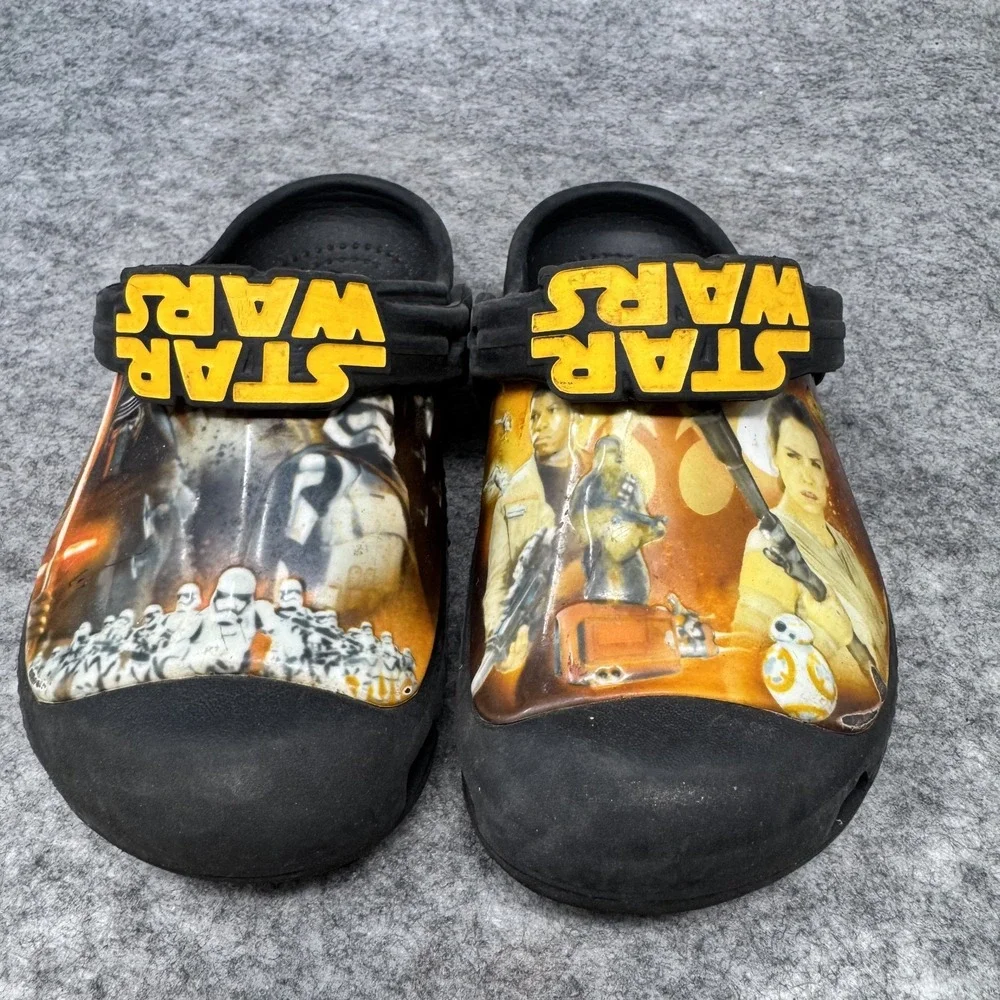 Crocs Star Wars Shoes Boys Size 10/11 The Force Awakens Black Clogs Kids Youth